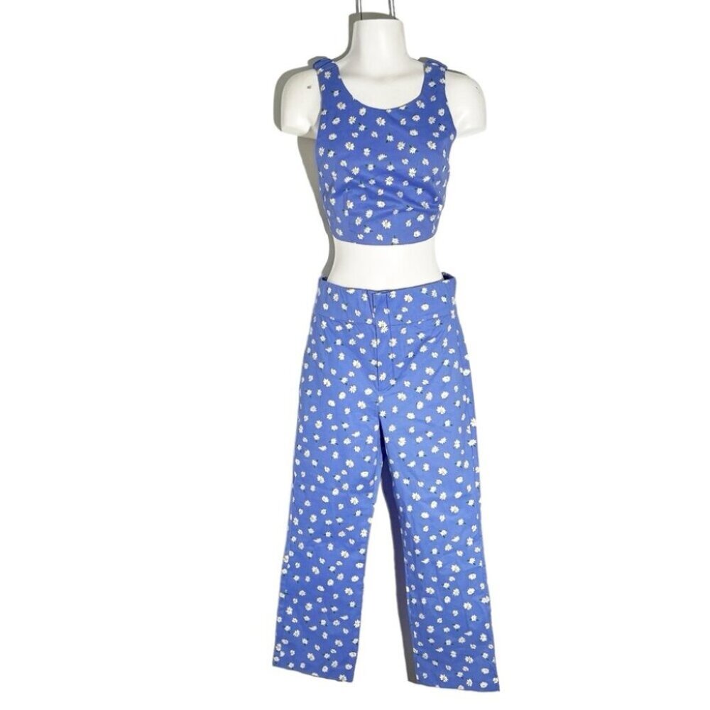 Zara Blue Floral Jumpsuit